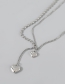 Fashion Silver Color Alloy Round Bead Chain Long Love Heart Y-shaped Necklace