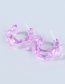 Fashion Purple Alloy Resin C-shaped Earrings