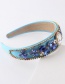 Fashion Blue Metal Diamond-studded Geometric Headband