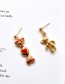 Fashion 16# Metal Dripping Bear Candy Asymmetrical Earrings
