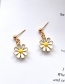 Fashion Pink Alloy Chrysanthemum Stud Earrings