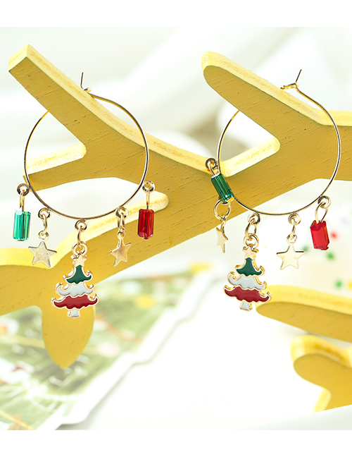 Fashion Snowman Alloy Christmas Five-pointed Star Christmas Tree Earrings