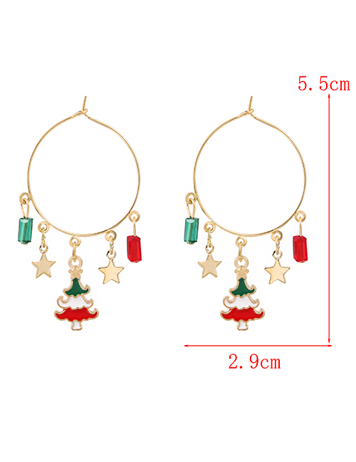 Fashion Wreath Alloy Christmas Five-pointed Star Christmas Tree Earrings