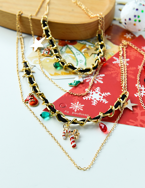 Fashion Gloves Alloy Christmas Chain Tassel Necklace