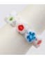 Fashion Color Mixing Acrylic Flower Ring