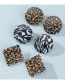 Fashion Square Geometric Leopard Square Stud Earrings