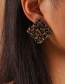 Fashion Square Geometric Leopard Square Stud Earrings