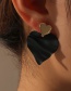 Fashion Red Metal Pleated Heart Stud Earrings
