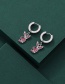 Fashion Pink Alloy Diamond-studded Rabbit Earrings
