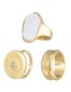 Fashion Gold Color Three-piece Alloy Diamond Square Ring
