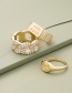 Fashion Gold Color Three-piece Alloy Diamond Letter Hollow Ring Set