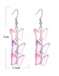 Fashion Blue Hollow Resin Butterfly Pin Earrings