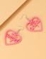 Fashion Pink Acrylic Love Letter Stud Earrings