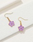 Fashion Purple Alloy Oil Drop Flower Earrings
