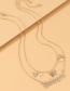 Fashion Silver Color Butterfly Letter Multilayer Necklace