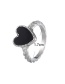 Fashion Black Irregular Dripping Heart-shaped Ring