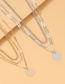 Fashion Gold Color Alloy Disc Chain Multi-layer Necklace