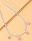 Fashion White Alloy Inlaid Rhinestone Butterfly Necklace