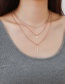 Fashion Gold Color Alloy Disc Vertical Bar Multi-layer Necklace