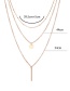 Fashion Gold Color Alloy Disc Vertical Bar Multi-layer Necklace