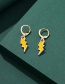 Fashion Yellow Alloy Oil Drop Lightning Earrings