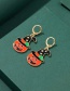 Fashion Koi Alloy Dripping Crescent Moon Pumpkin Cat Earrings