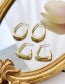 Fashion Gold Color copper  Geometric Stud Earrings