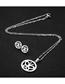 Fashion Silver Color Stainless Steel Geometric Circle Hollow Butterfly Necklace And Earring Set