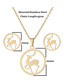 Fashion Gold Color Stainless Steel Christmas Fawn Earrings Necklace Set