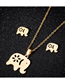 Fashion Silver Color Stainless Steel Elephant Necklace And Earring Set