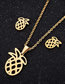 Fashion Gold Color Stainless Steel Hollow Pineapple Earrings Necklace Set