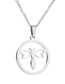 Fashion Silver Color Stainless Steel Dragonfly Round Earrings Necklace Set