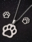 Fashion Silver Color Stainless Steel Bear Paw Necklace And Earrings Set