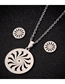 Fashion Steel Color Stainless Steel Waterwheel Earrings And Necklace Set