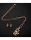 Fashion Steel Color Stainless Steel Hollow Origami Fox Necklace And Earring Set