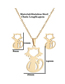 Fashion Steel Color Stainless Steel Cat Necklace And Earring Set