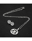 Fashion Steel Color Stainless Steel Hollow Butterfly Necklace And Earring Set