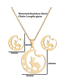 Fashion Steel Color Stainless Steel Love Moon Rabbit Earring Necklace Set
