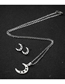 Fashion Steel Color Stainless Steel Star And Moon Necklace And Earrings Set