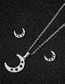 Fashion Gold Color Stainless Steel Star And Moon Necklace And Earrings Set
