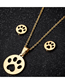 Fashion Steel Color Stainless Steel Bear Paw Necklace And Earrings Set