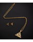 Fashion Steel Color Stainless Steel Hollow Triangle Necklace And Earring Set