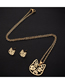 Fashion Steel Color Stainless Steel Hollow Flower Leaf Necklace And Earring Set