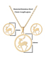 Fashion Gold Color Christmas Stainless Steel Elk Earrings And Necklace Set