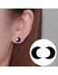 Fashion Black Stainless Steel Geometric Moon Stud Earrings