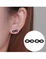Fashion Black Stainless Steel Geometric Knotted Earrings
