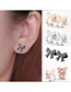 Fashion Rose Stainless Steel Bow Stud Earrings