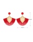 Fashion Mixed Colors Alloy Fan-shaped Tassel Earrings