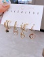 Fashion Gold Color Copper Inlaid Zirconium Pig Nose Chain Geometric Ear Ring Set