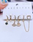 Fashion Gold Color Copper Inlaid Zirconium Small Skirt Love Earring Set